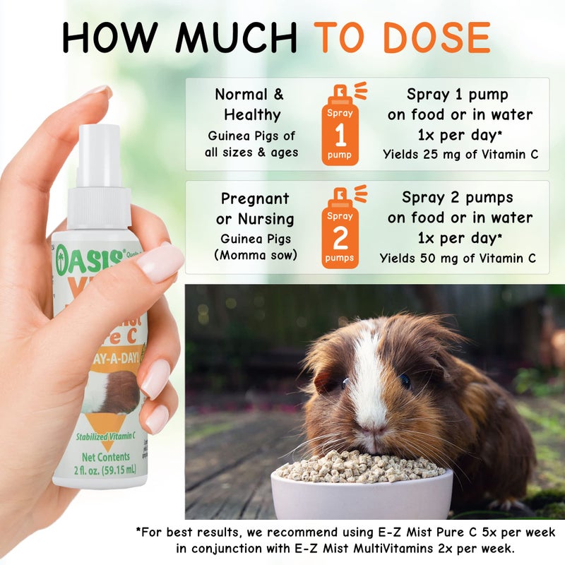Oasis Guinea Pig Pure C Vita E-Z Mist Supplement, 2 oz - Image 5
