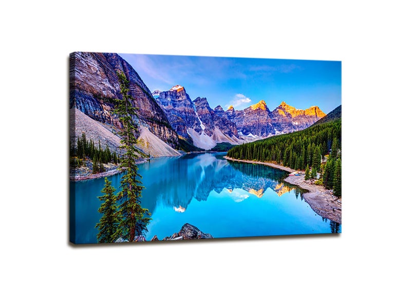 DZL Art S73269 Mountain and Lake Nature Landscape Wall Art House Wall Decoration Set Home Art Picture Home Bedroom Living Room Decoration Kitchen Office Wall Decor - Image 1