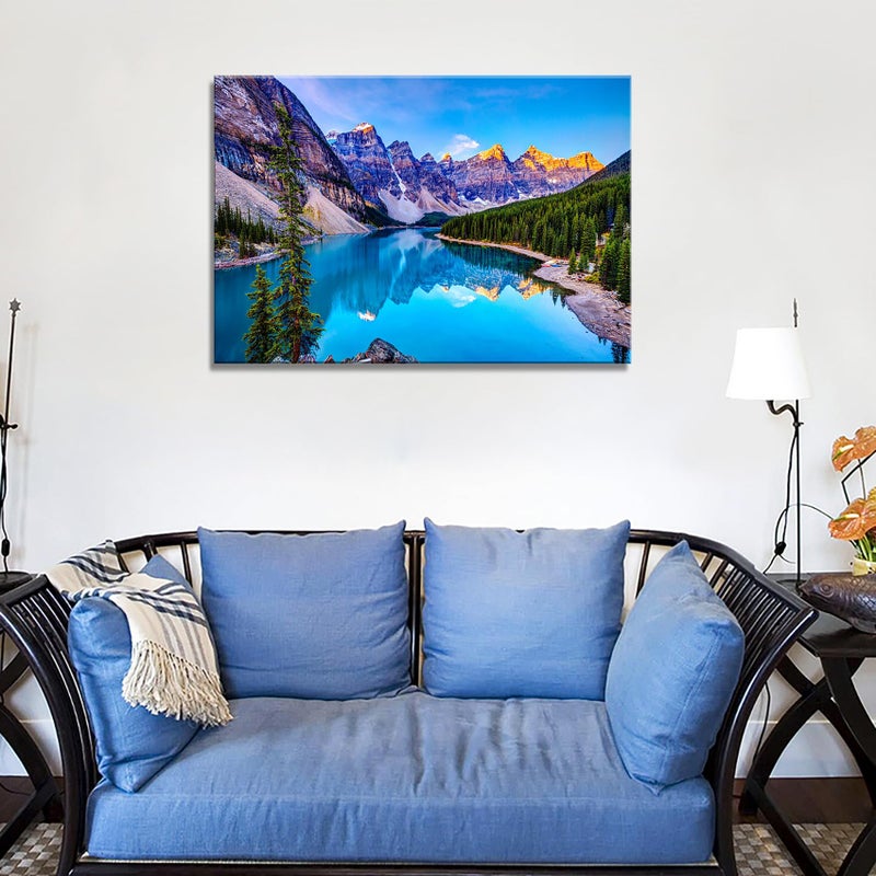 DZL Art S73269 Mountain and Lake Nature Landscape Wall Art House Wall Decoration Set Home Art Picture Home Bedroom Living Room Decoration Kitchen Office Wall Decor - Image 3