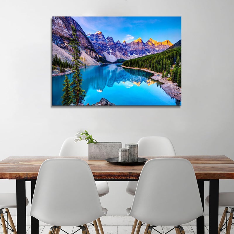 DZL Art S73269 Mountain and Lake Nature Landscape Wall Art House Wall Decoration Set Home Art Picture Home Bedroom Living Room Decoration Kitchen Office Wall Decor - Image 5