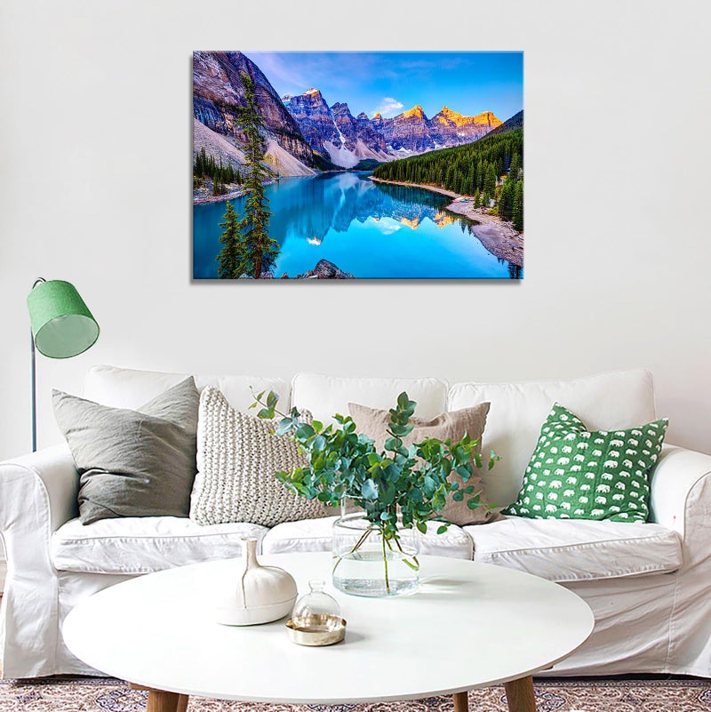 DZL Art S73269 Mountain and Lake Nature Landscape Wall Art House Wall Decoration Set Home Art Picture Home Bedroom Living Room Decoration Kitchen Office Wall Decor - Image 4