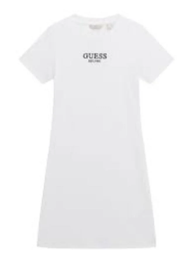 GUESS Youth Logo Ribbed Short Sleeve Mini Dress
