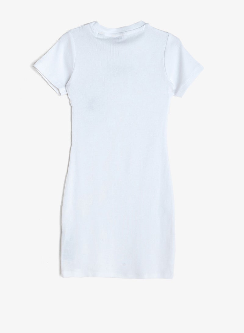 GUESS Youth Logo Ribbed Short Sleeve Mini Dress - Image 2