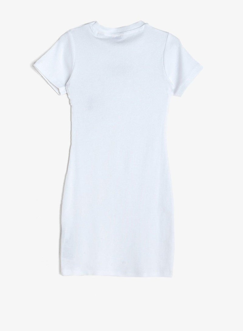 GUESS Youth Logo Ribbed Short Sleeve Mini Dress - Image 5