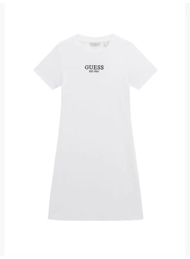 GUESS Youth Logo Ribbed Short Sleeve Mini Dress - Image 1