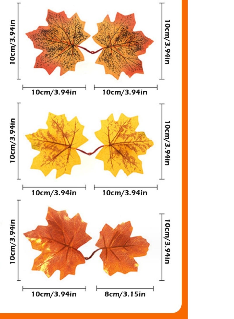 موردلي إكليل الخريف الخارجي قطعة واحدة بطول 5.7 قدم. ديكور واقعي ثنائي الجانب من خشب القيقب لأوراق الخريف قابل للتعليق ديكور عيد الشكر قابل لإعادة الاستخدام لحفلات الموقد المنزلية والكريسماس - Image 2