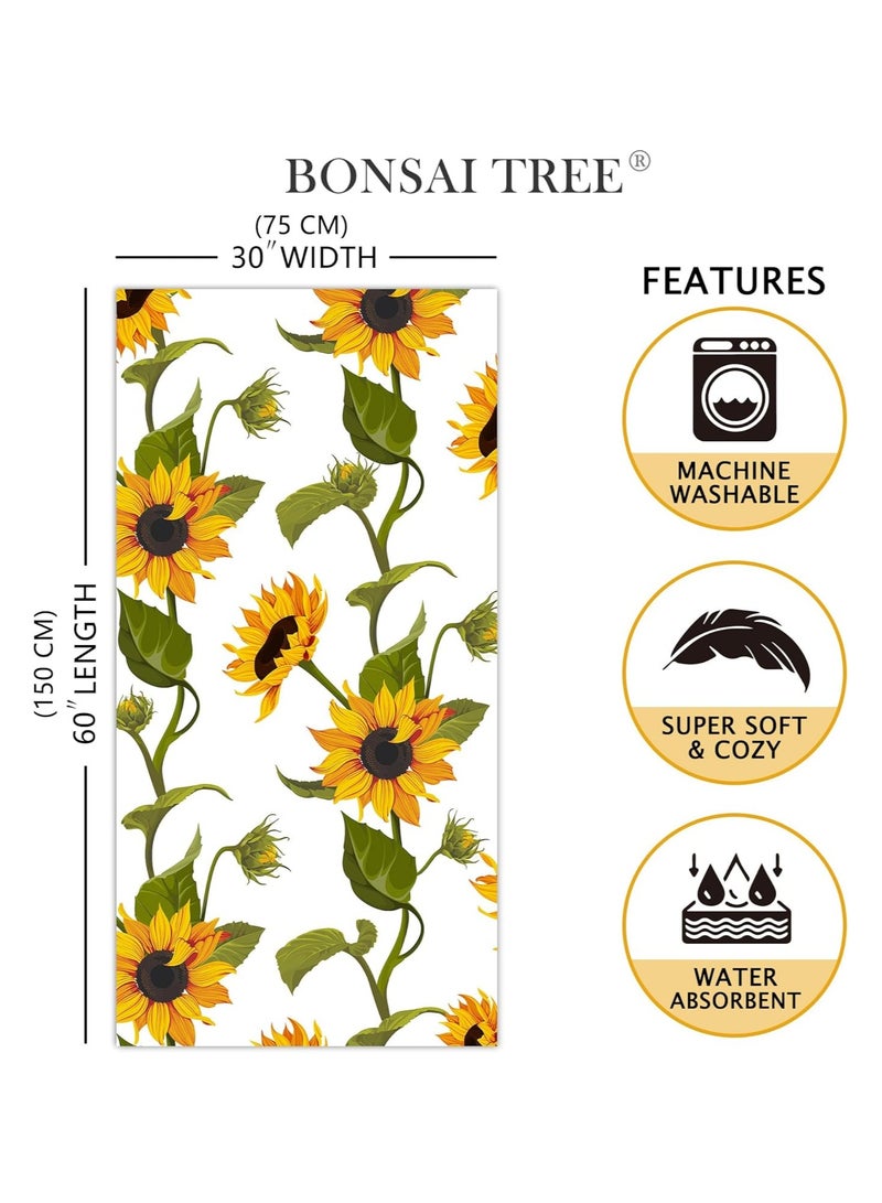 general Sunflower Beach Towel, Colorful Flower Microfiber Bath Towel, Sandless Quick Dry Travel Towel Ladies Men Adult Pool Sport Towel - Image 2