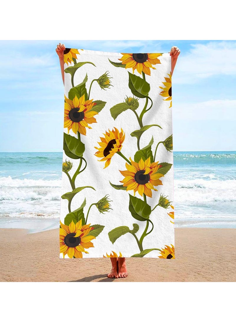 general Sunflower Beach Towel, Colorful Flower Microfiber Bath Towel, Sandless Quick Dry Travel Towel Ladies Men Adult Pool Sport Towel - Image 3