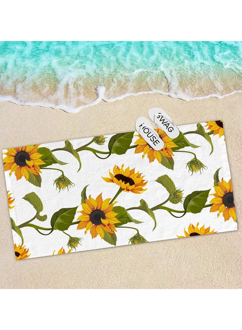 general Sunflower Beach Towel, Colorful Flower Microfiber Bath Towel, Sandless Quick Dry Travel Towel Ladies Men Adult Pool Sport Towel - Image 4