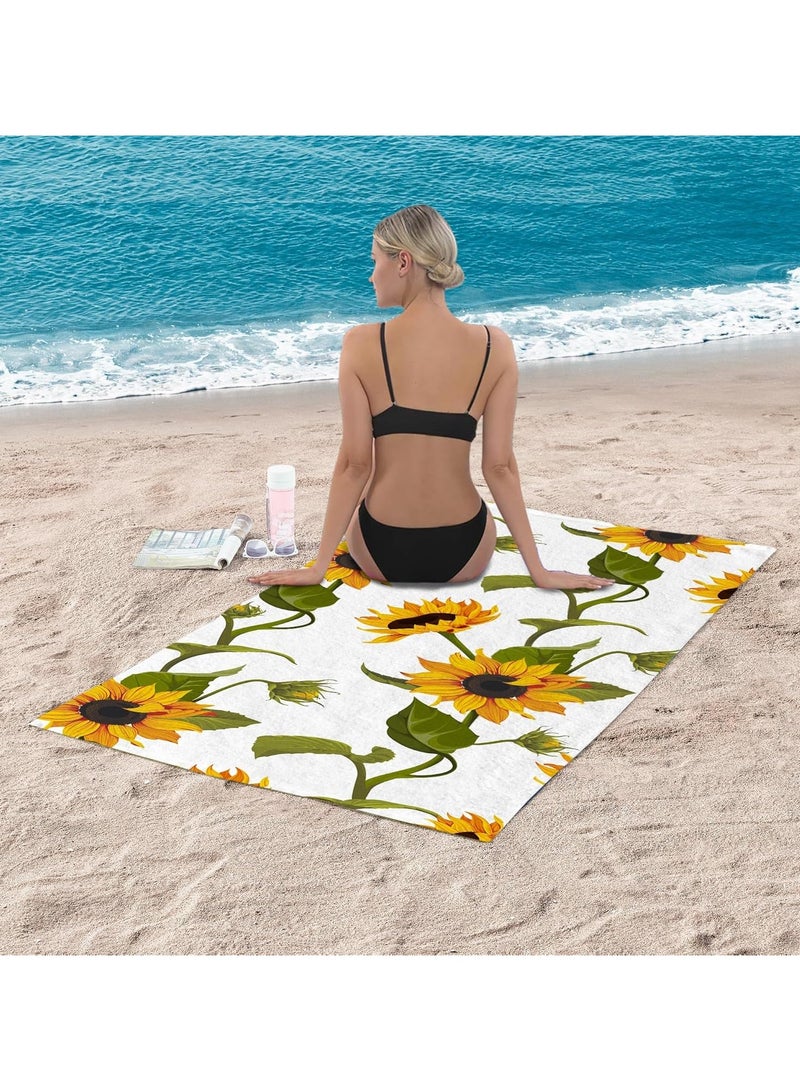 general Sunflower Beach Towel, Colorful Flower Microfiber Bath Towel, Sandless Quick Dry Travel Towel Ladies Men Adult Pool Sport Towel - Image 5