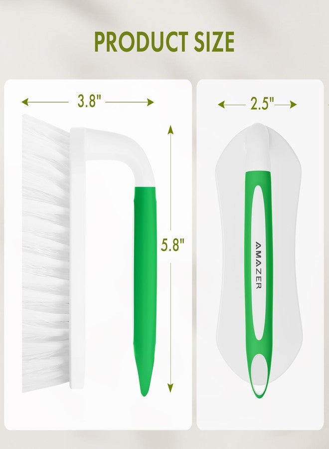 Amazer Scrub Brush for Cleaning Comfort Grip Shower Scrubber Stiff Bristles with Handle Heavy Duty Cleaner Brush for Tub Sink Carpet Floor - Pack of 2 (Green+Green) - Image 3