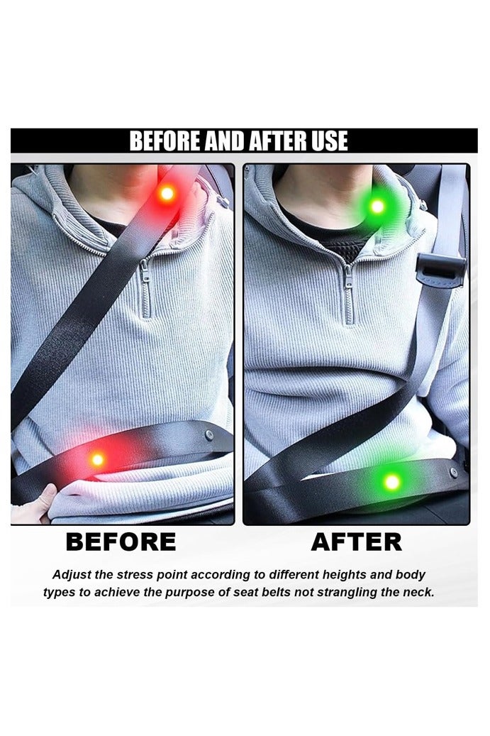 4 قطع من أدوات ضبط حزام الأمان للسيارة، مشابك حزام أمان السيارة العالمية، حزام حماية مريح للكتف والرقبة للسيارة، وسيارات الدفع الرباعي (أسود، أزرق) - Image 4