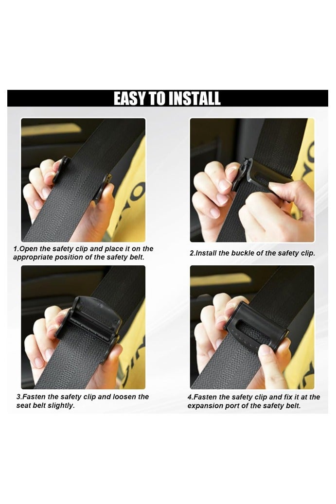 4 قطع من أدوات ضبط حزام الأمان للسيارة، مشابك حزام أمان السيارة العالمية، حزام حماية مريح للكتف والرقبة للسيارة، وسيارات الدفع الرباعي (أسود، أزرق) - Image 3