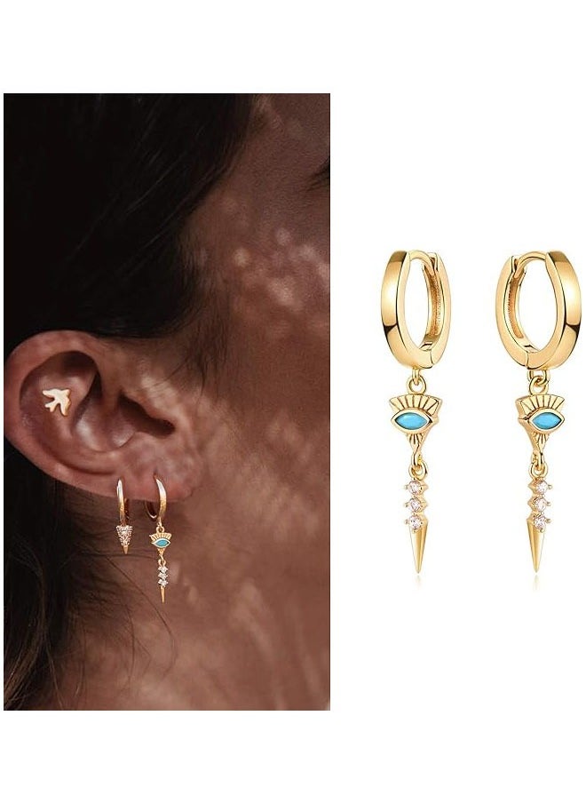 Mevecco - Women Gold Huggie Hoop Earrings Dangle Drop 14K Gold Filled Small Boho Beach Simple Delicate Handmade Hypoallergenic Jewelry Gift - Image 1