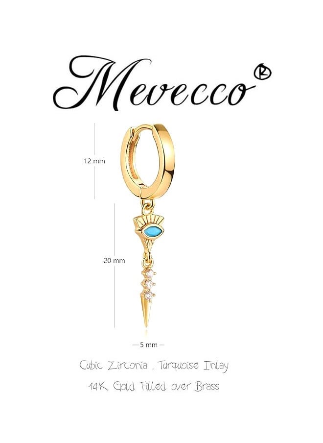 Mevecco - Women Gold Huggie Hoop Earrings Dangle Drop 14K Gold Filled Small Boho Beach Simple Delicate Handmade Hypoallergenic Jewelry Gift - Image 1