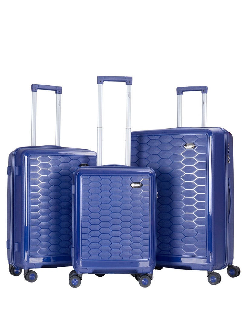 ستارجولد حقيبة أمتعة بعجلات من البولي بروبيلين الصلب من 3 قطع مع حقيبة سفر بقفل TSA - Image 1