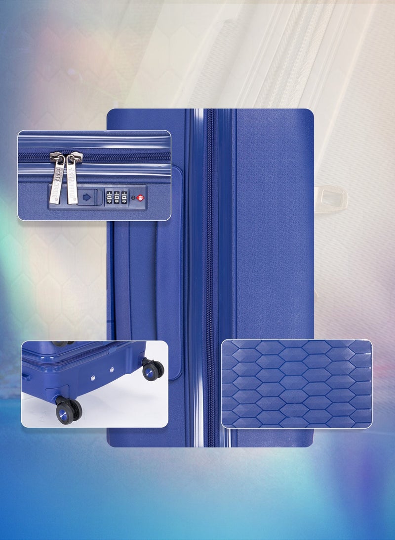 ستارجولد حقيبة أمتعة بعجلات من البولي بروبيلين الصلب من 3 قطع مع حقيبة سفر بقفل TSA - Image 4