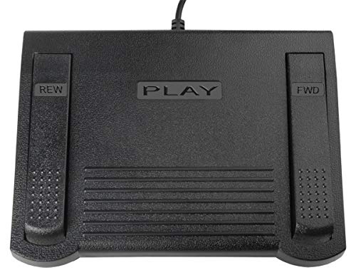 ECS WMPR Windows Media Player USB Transcription Foot Pedal with Rewind Play Forward Buttons