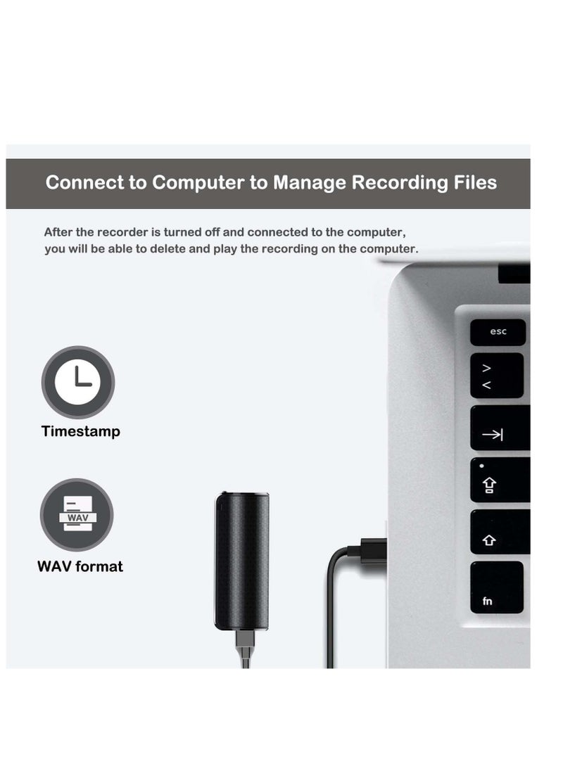 AMBERJACK - Voice Recorder with Noise Reduction, 500 h Continuous Recording Device, Mini Voice Activated Audio Recorder, 32Gb Digital Sound Recorder for Meetings, Interviews, Classroom… - Image 1