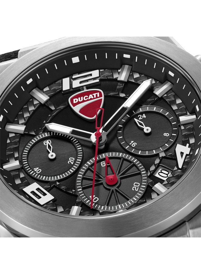 Ducati DT014 Black Dial Black Silicone-Nylon Strap Chronograph Watch for Men 41mm - Image 4