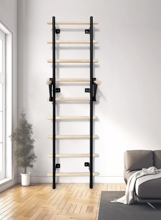 RIOWLAU Swedish Ladder Dip Bar Attachment, Fits TS003A Ladder, Wood Stall Bar for School, Physical Therapy and Gymnastics, Multi-grip (Black, 20"L x 2"W x 11"H) - Image 4
