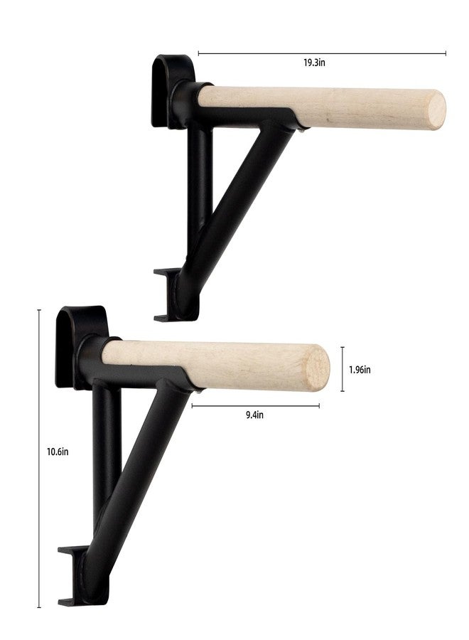 RIOWLAU Swedish Ladder Dip Bar Attachment, Fits TS003A Ladder, Wood Stall Bar for School, Physical Therapy and Gymnastics, Multi-grip (Black, 20"L x 2"W x 11"H) - Image 5