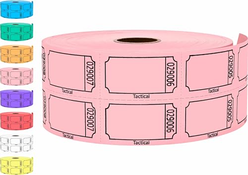 Tacticai 1000 Raffle Tickets, Blank, Pink (1 of 8 Colors), Double Roll for Events, Entry, Class Reward, Fundraiser & Prizes - Image 1