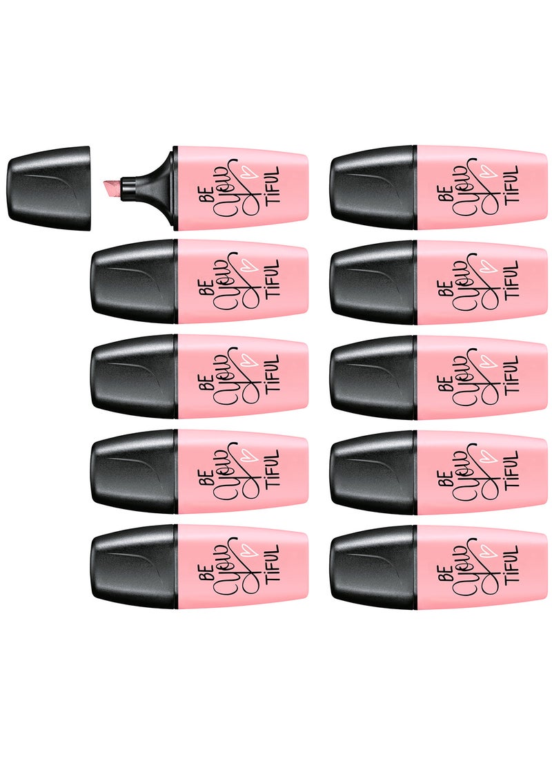 STABILO Boss Mini Pastel Pink Color Highlighter, for Journal Planner , Marking Dictionary, Note Taking , Drawing illustrations , Pack of 10 Pens  - Image 3