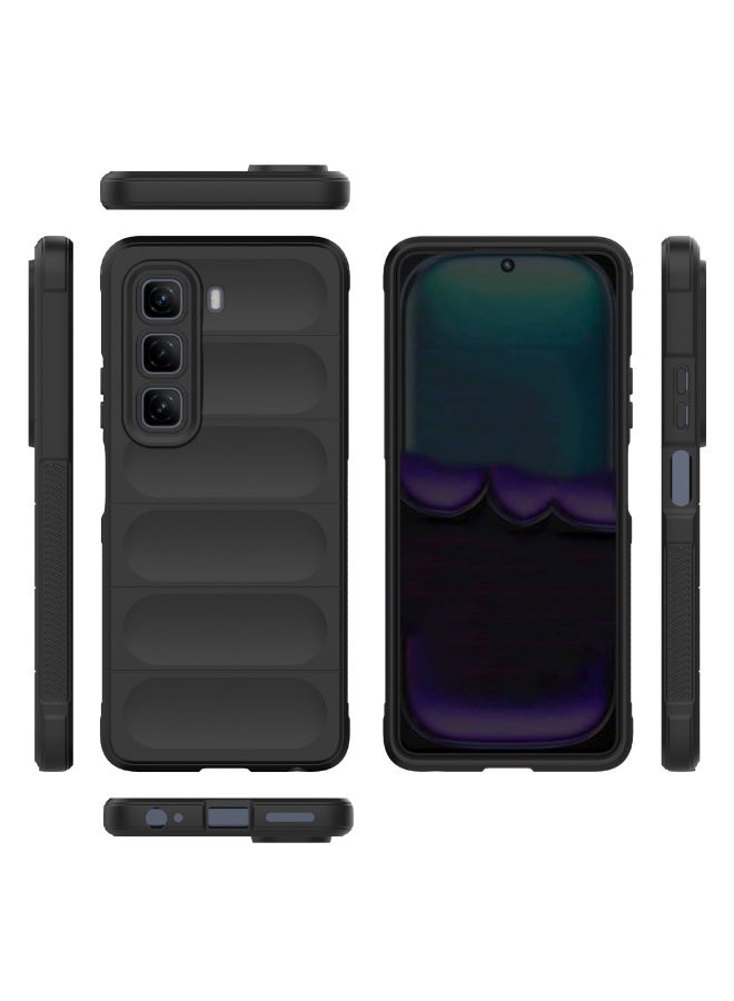 Case For Infinix Hot 50 4G  , - Shockproof Brushed Protection Cover - Heavy Duty Case With Ultra Protection For Camera Slip-Resistant - Black - Image 3