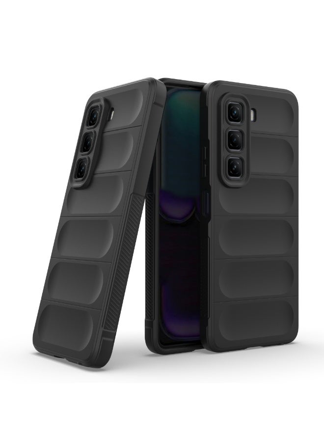 Case For Infinix Hot 50 4G  , - Shockproof Brushed Protection Cover - Heavy Duty Case With Ultra Protection For Camera Slip-Resistant - Black - Image 5