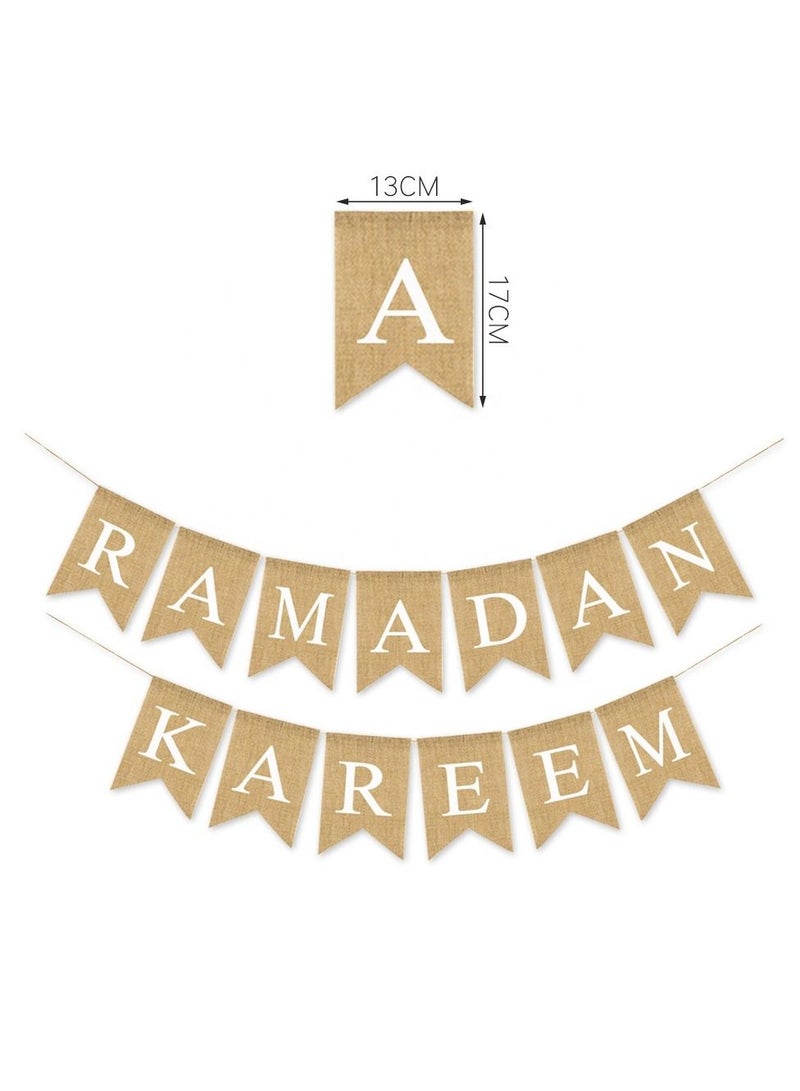 Party Propz Jute Burlap Ramadan Kareem Banner - Image 2