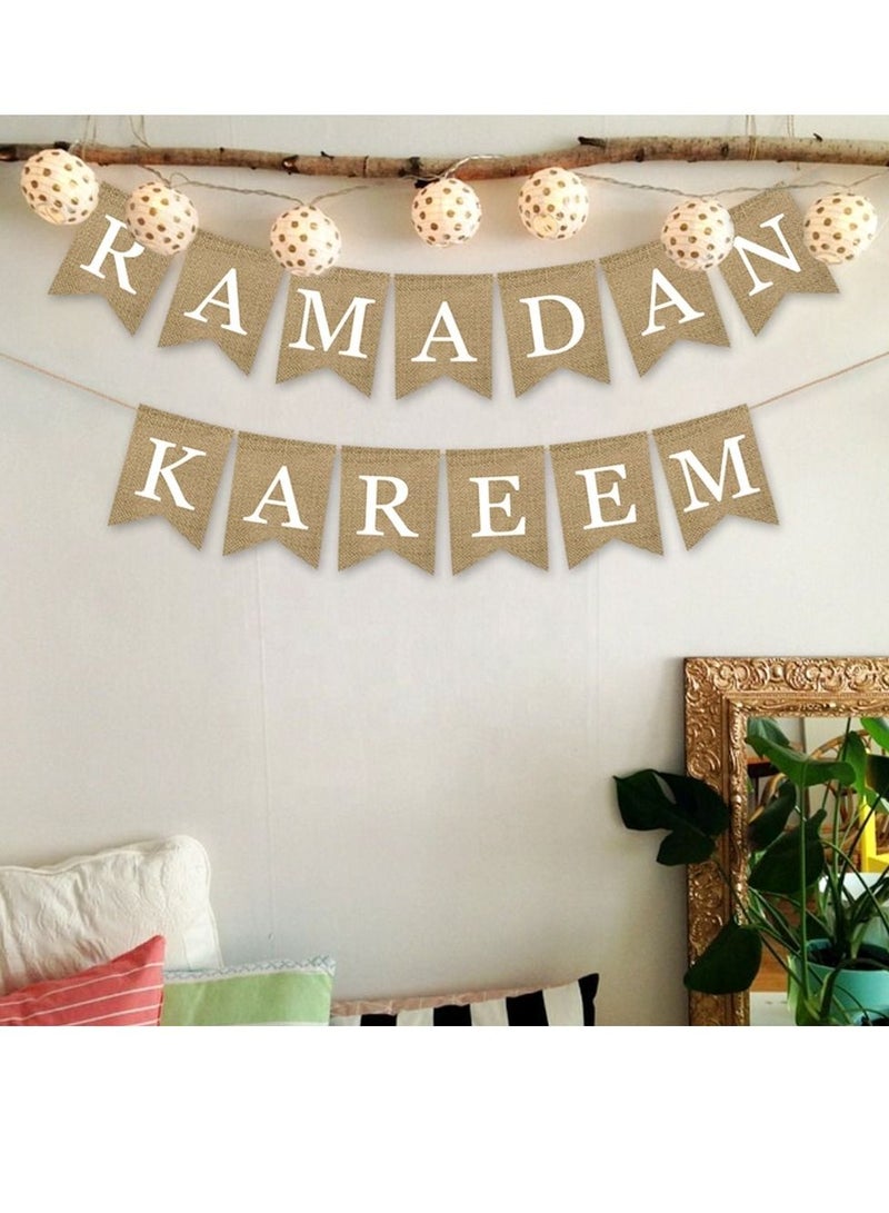 Party Propz Jute Burlap Ramadan Kareem Banner - Image 3