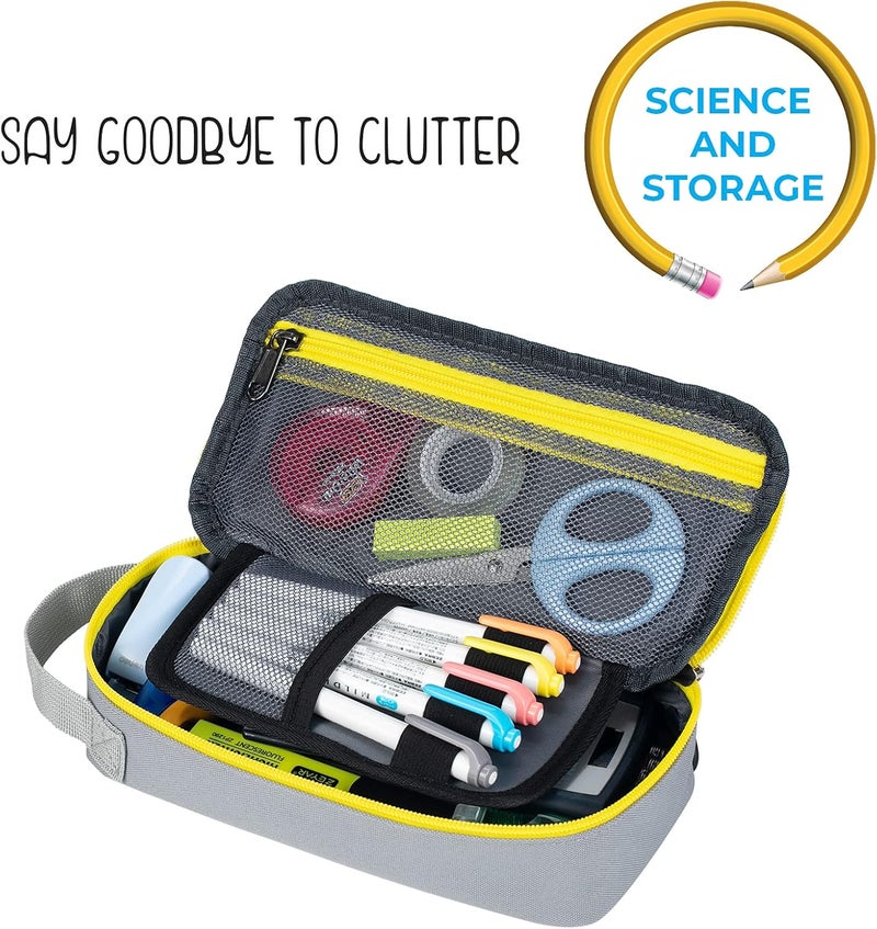 ECHSRT Large Pencil Case, Aesthetic Pen Pouch with Big Capacity, Minimalist Portable Stationery Bag with Handle for Office Organizer Aesthetic Pencil Cases - Image 3