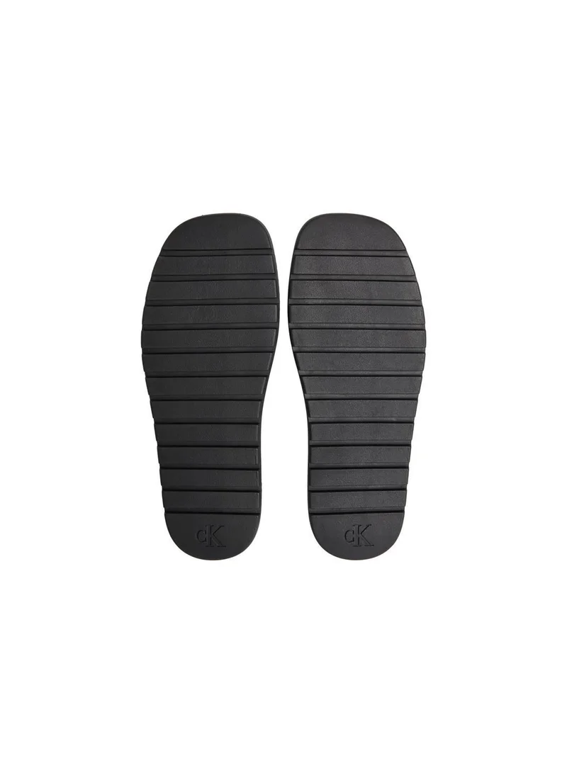 CALVIN KLEIN Bordeaux/Black Molded Leather Sandals for Men | Best Price UAE