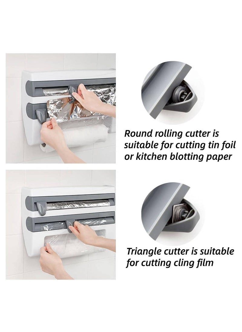 4X1 Kitchen or Side Refrigerator Organizer - Kitchen Wipe Holder Organizer with Built-In Cutters and Shelf for Spices and Condiments Storage - Easy Installation