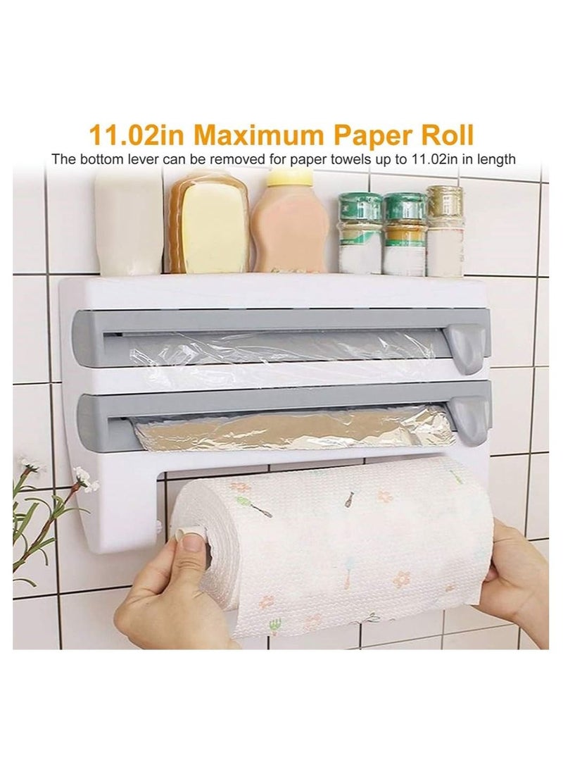 4X1 Kitchen or Side Refrigerator Organizer - Kitchen Wipe Holder Organizer with Built-In Cutters and Shelf for Spices and Condiments Storage - Easy Installation