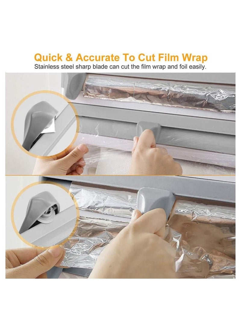 4X1 Kitchen or Side Refrigerator Organizer - Kitchen Wipe Holder Organizer with Built-In Cutters and Shelf for Spices and Condiments Storage - Easy Installation