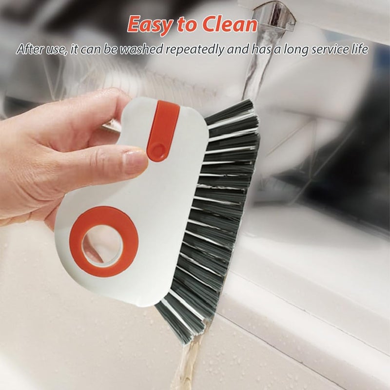KBZONE 2 in 1 Groove Cleaning Brush Window Track Cleaning Tools, Multifunction Bristle Crevice Cleaning Brush with Hidden Scraper, Grout Cleaner Grip Brush for Sliding Door Track - Image 5