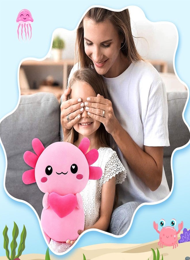 Achwishap Axolotl Plush,Axolotl Stuffed Animal Plush Toys,14” Salamander Plushie,Cute Plushies Soft Newt Plushy Kawaii Plushies Huggging Pillow,Cuddly Animal Body Pillow Gifts for Birthday(Pink) - Image 5