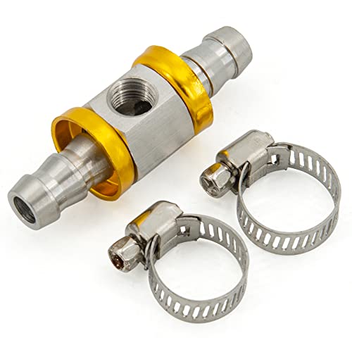 CNRAQR 3/8" Fuel Line Fuel T-Fitting Adapter Includes Clamps - Image 1