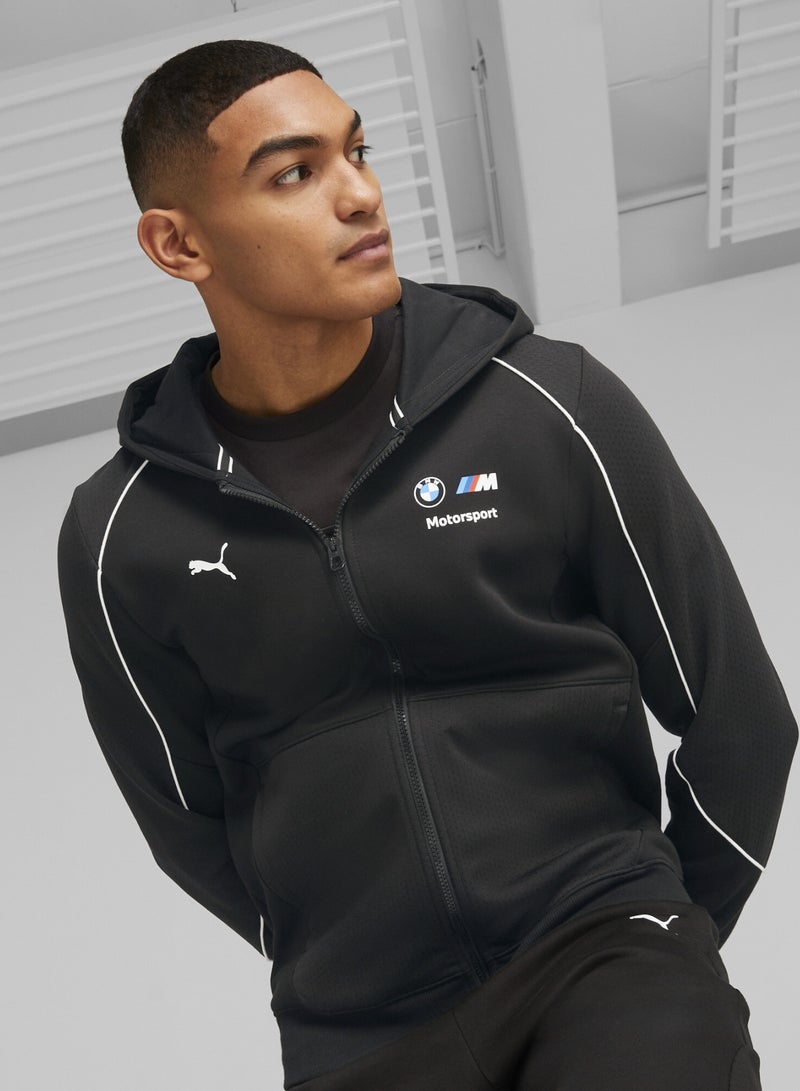 PUMA BMW M Motorsport Mens Black Hooded Sweat Jacket - Image 1
