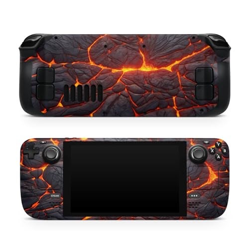 TACKY DESIGN Volcano Skin for Steam Deck LCD/OLED, Orange, Premium 3M Vinyl, Full Wrap Cover - Image 1