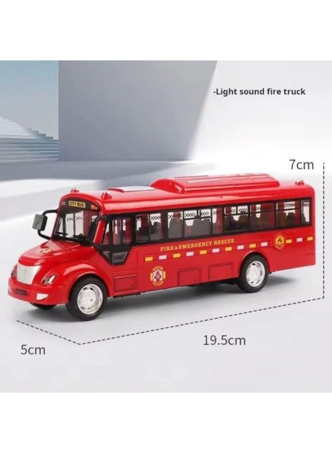 City Bus Toys Vehicles, Electric Bus with Sounds and Lights, Ornaments, Car Toy from 3 Years, Fire Emergency Red - Image 4