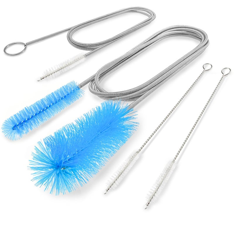Bozenu Flexible Drain Brush 66 Inch Long Double Ended Hose Pipe and 58 Inch Tube Cleaning Brush and 2 Pack 8 Inch Straw Cleaner Brush