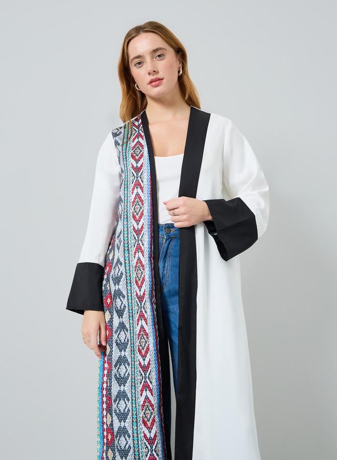 تايك تو كيمونو بأكمام طويلة بطبعة جرافيك متباينة - Image 3