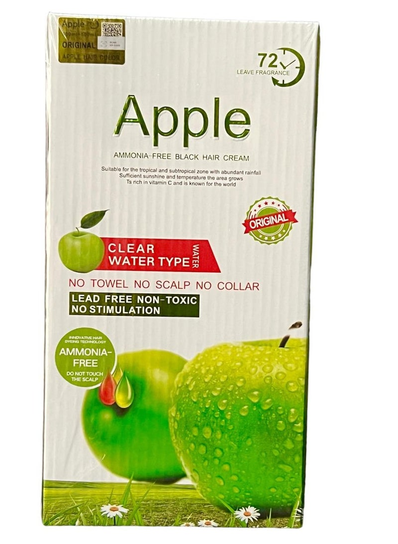 Apple Blossom Naturals Natural Hair Colour Cream Ammonia Free Black 1000ml - Image 1