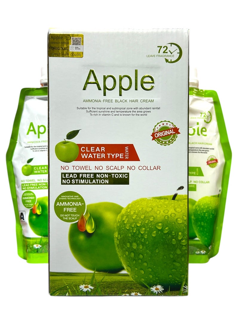 Apple Blossom Naturals Natural Hair Colour Cream Ammonia Free Black 1000ml - Image 4
