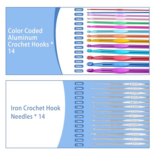 IMZAY Crochet Hooks Set for Beginners, 90Pcs Ergonomic Crochet Kit with Case, Stitch Markers & Blunt Needles, Arthritis-Friendly, Complete Knitting Accessories for Crochet Lovers - Image 3