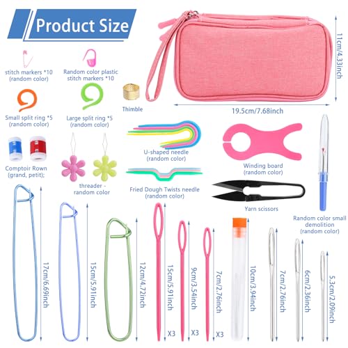 IMZAY Crochet Hooks Set for Beginners, 90Pcs Ergonomic Crochet Kit with Case, Stitch Markers & Blunt Needles, Arthritis-Friendly, Complete Knitting Accessories for Crochet Lovers - Image 2