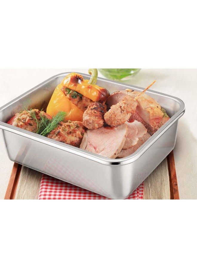 P&P CHEF Lasagna Pan, Rectangular Cake Pan Roaster Pasta Baking Cookie Sheet Pan Stainless Steel, 12.75”x10”x3.2”, Heavy Duty & Durable, Oven & Dishwasher Safe - Image 5